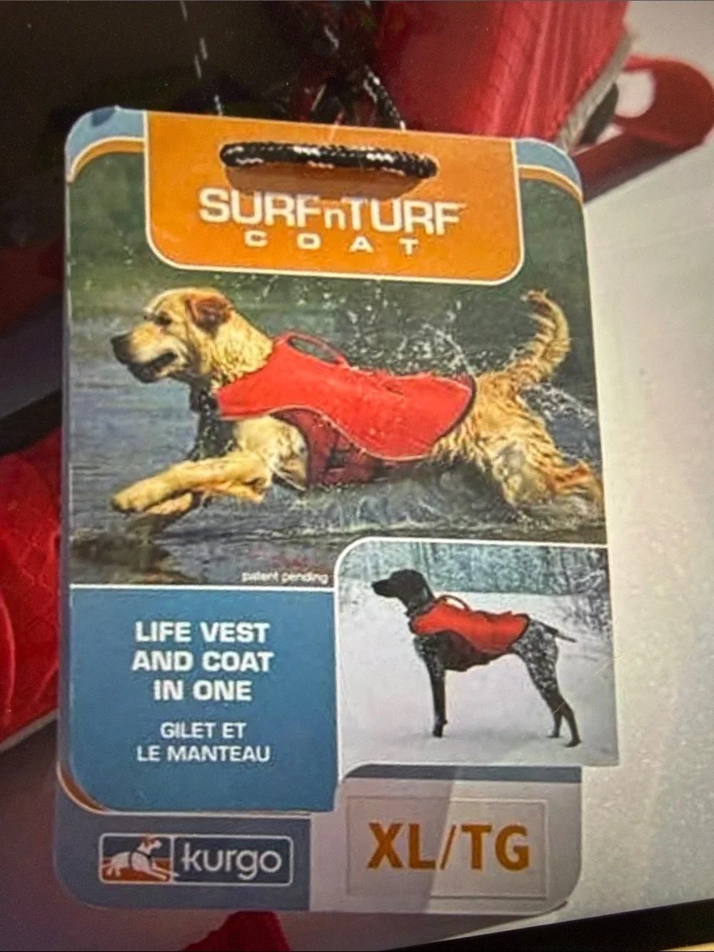 Kurgo SURFnTURF Red Life Vest & Coat - Red NWT